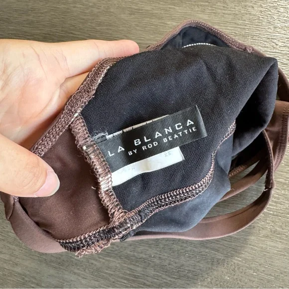 Vintage Brown Black Halter Tank Top S La Blanca - Picture 6 of 9